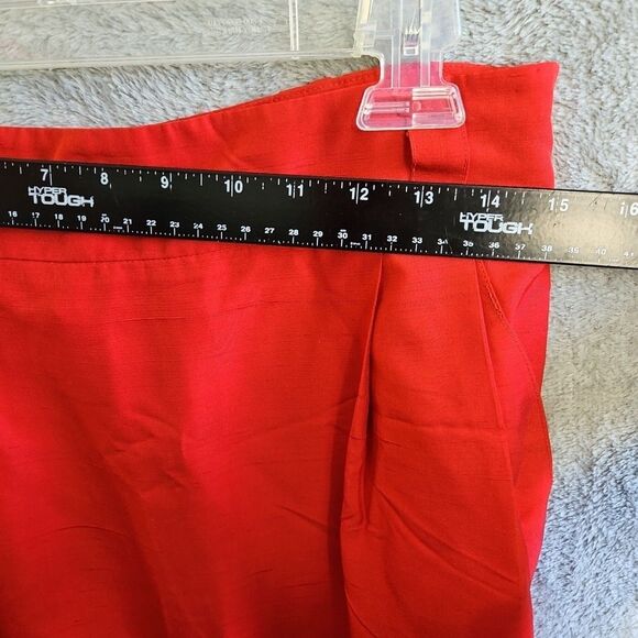 Linda Allard Ellen Tracy silk pencil skirt Red Sz 12 Lined side zip Vintage - Picture 3 of 16
